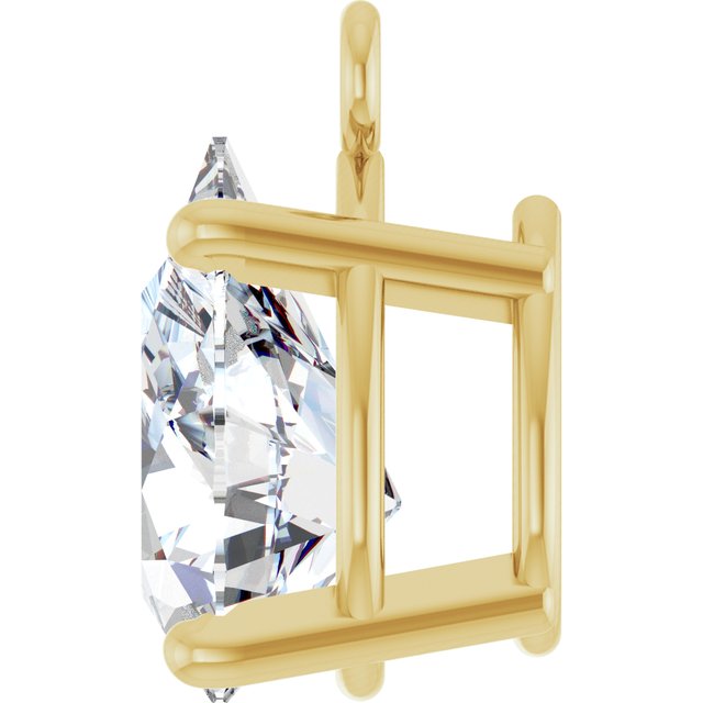 1/2 CT Natural Diamond 4-Prong Dangle, 5.1 mm x 8.7 mm