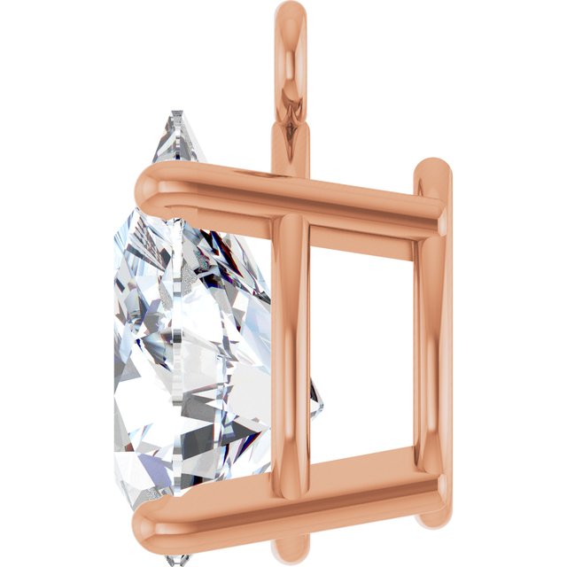 1/2 CT Natural Diamond 4-Prong Dangle, 5.1 mm x 8.7 mm