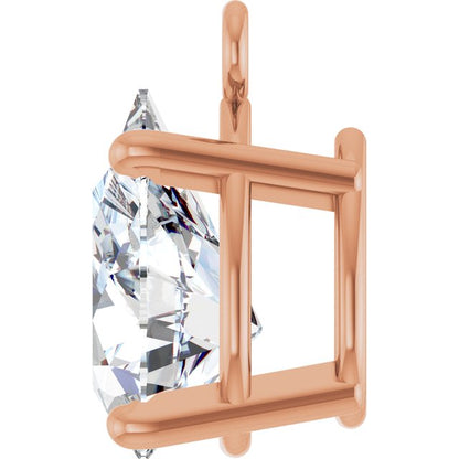 1/2 CT Lab-Grown Diamond 4-Prong Dangle, 5.1 mm x 8.7 mm