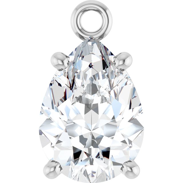 1/2 CT Natural Diamond 4-Prong Dangle, 5.1 mm x 8.7 mm