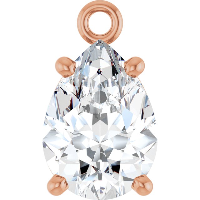 1/2 CT Natural Diamond 4-Prong Dangle, 5.1 mm x 8.7 mm