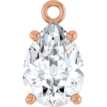 1/2 CT Natural Diamond 4-Prong Dangle, 5.1 mm x 8.7 mm
