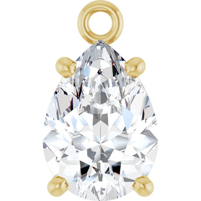 1/2 CT Lab-Grown Diamond 4-Prong Dangle, 5.1 mm x 8.7 mm