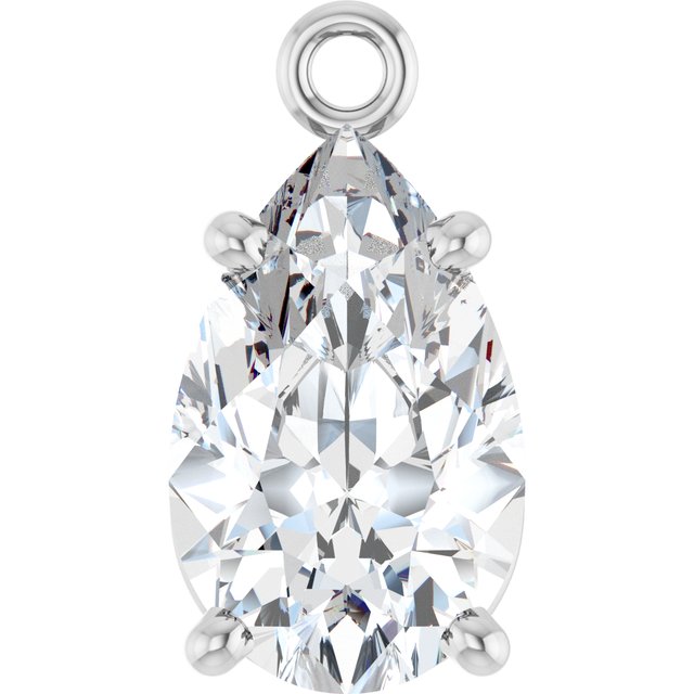 1 CT Natural Diamond 4-Prong Dangle, 5.1 mm x 9.2 mm