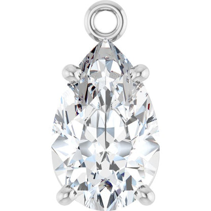 1 CT Natural Diamond 4-Prong Dangle, 5.1 mm x 9.2 mm