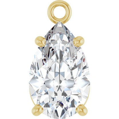 1 CT Natural Diamond 4-Prong Dangle, 5.1 mm x 9.2 mm