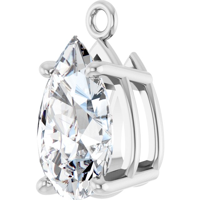 1 CT Natural Diamond 4-Prong Dangle, 5.1 mm x 9.2 mm