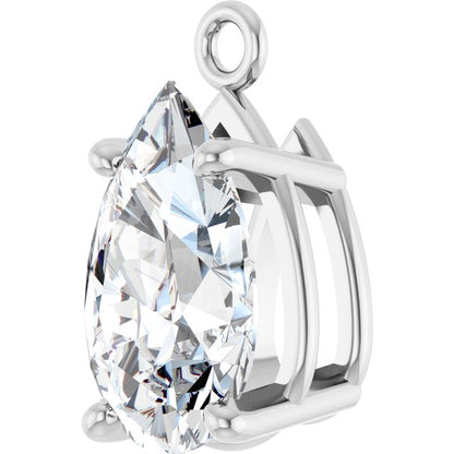 1 CT Natural Diamond 4-Prong Dangle, 5.1 mm x 9.2 mm