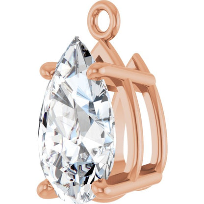 1 CT Lab-Grown Diamond 4-Prong Dangle, 5.1 mm x 9.2 mm