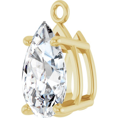1 CT Lab-Grown Diamond 4-Prong Dangle, 5.1 mm x 9.2 mm