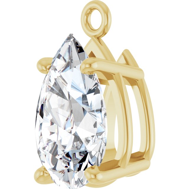 1 CT Natural Diamond 4-Prong Dangle, 5.1 mm x 9.2 mm