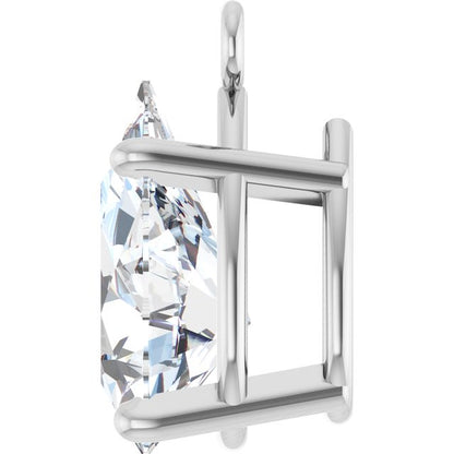 1 CT Natural Diamond 4-Prong Dangle, 5.1 mm x 9.2 mm