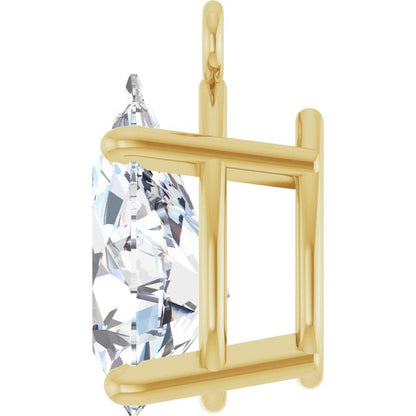1 CT Lab-Grown Diamond 4-Prong Dangle, 5.1 mm x 9.2 mm