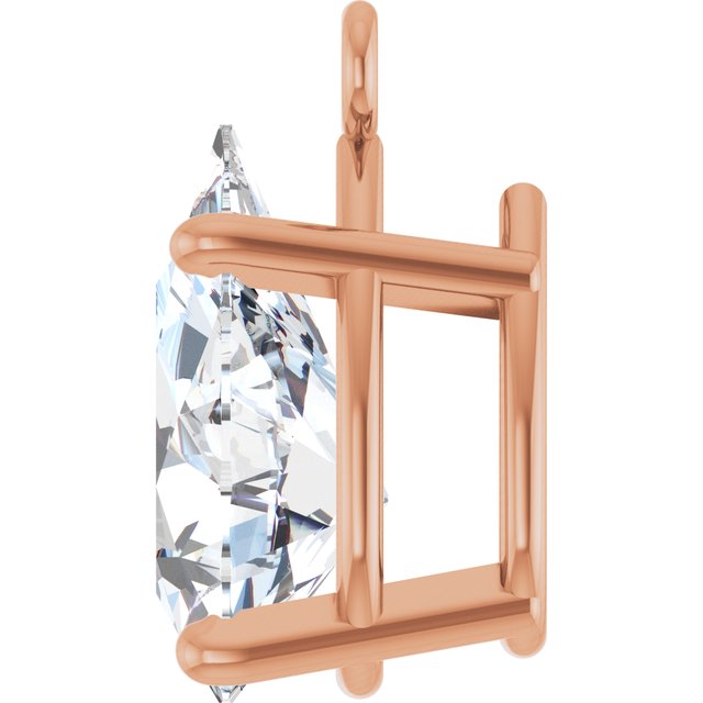 1 CT Lab-Grown Diamond 4-Prong Dangle, 5.1 mm x 9.2 mm