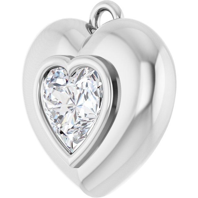1/2 CT Natural Diamond Puffed Dangle