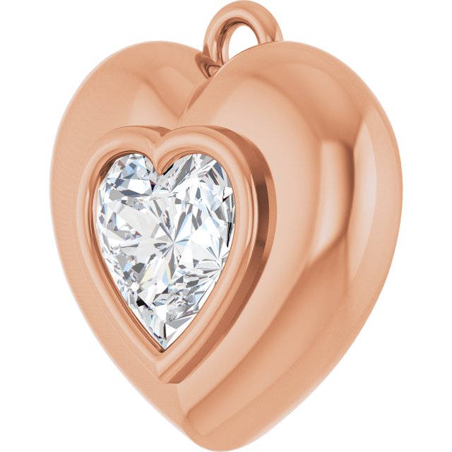 1/2 CT Natural Diamond Puffed Dangle