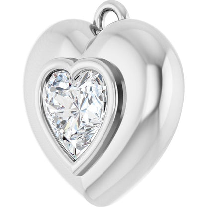 1/2 CT Lab-Grown Diamond Puffed Dangle