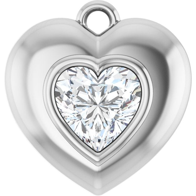1/2 CT Natural Diamond Puffed Dangle