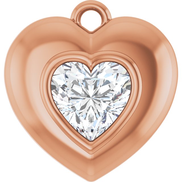 1/2 CT Lab-Grown Diamond Puffed Dangle
