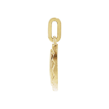 14K Yellow Gold Engravable Sunburst Charm/Pendant