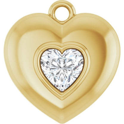 1/4 CT Natural Diamond Puffed Dangle