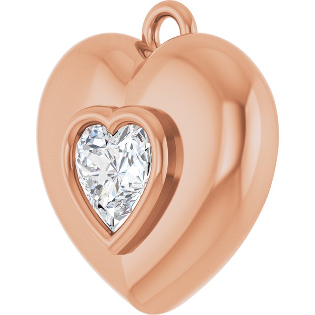 1/4 CT Lab-Grown Diamond Puffed Dangle