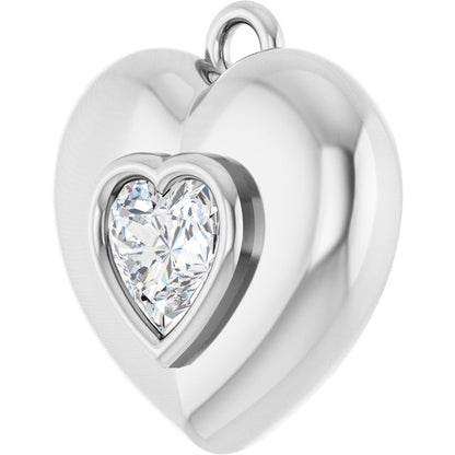 1/4 CT Lab-Grown Diamond Puffed Dangle