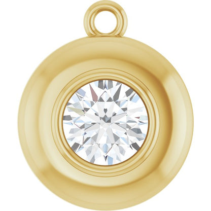 1/2 CT Natural Diamond Puffed Dangle
