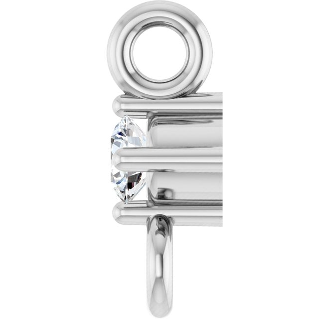 .02 CT Natural Diamond Link, 2.5 mm x 6 mm
