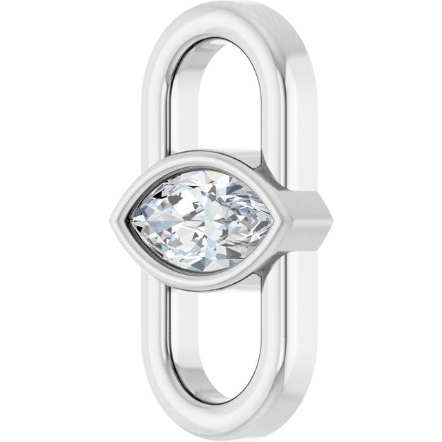 1/4 CT Natural Diamond Link, 7.6 mm x 13.2 mm