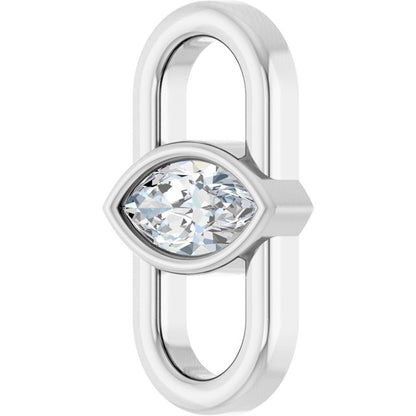 1/4 CT Natural Diamond Link, 7.6 mm x 13.2 mm