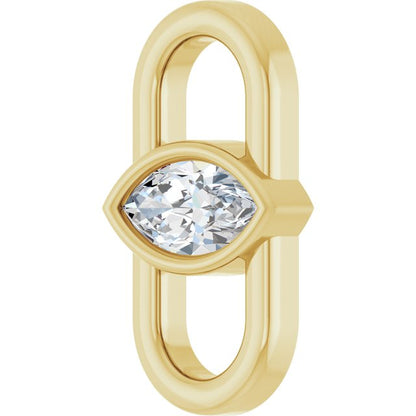 1/4 CT Lab-Grown Diamond Link, 7.6 mm x 13.2 mm