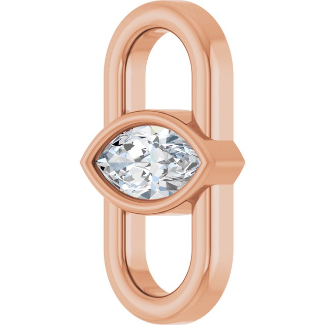 1/4 CT Natural Diamond Link, 7.6 mm x 13.2 mm