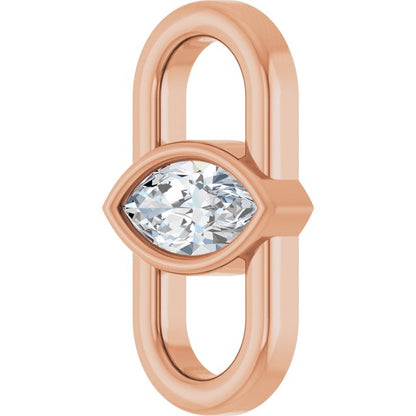 1/4 CT Natural Diamond Link, 7.6 mm x 13.2 mm