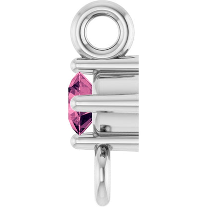 Natural Pink Tourmaline Link, 3 mm x 6.4 mm