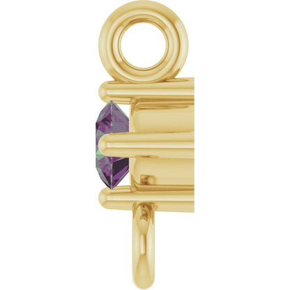 Natural Alexandrite Link, 3 mm x 6.4 mm