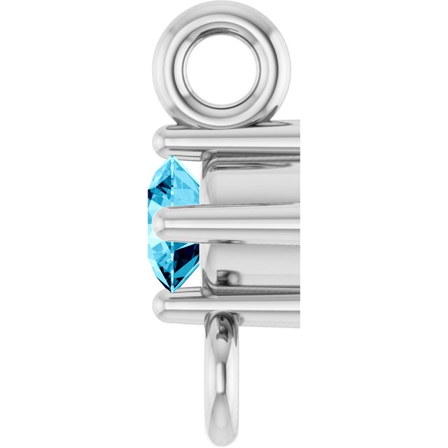 Natural Aquamarine Link, 3 mm x 6.4 mm