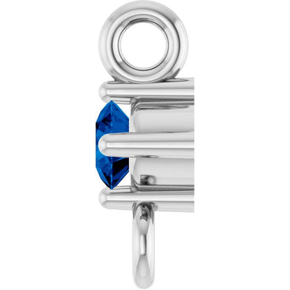 Natural Blue Sapphire Link, 3 mm x 6.4 mm