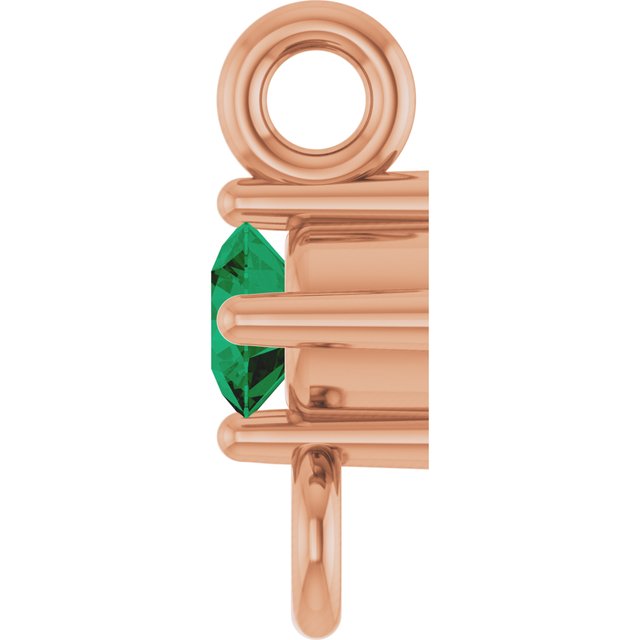 Natural Emerald Link, 3 mm x 6.4 mm