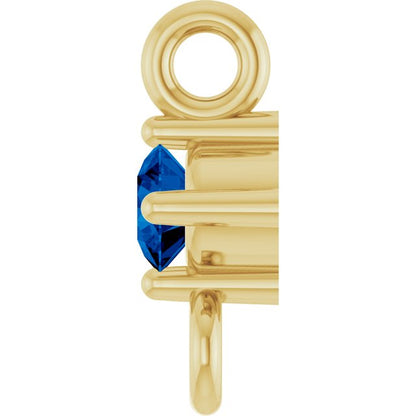 Natural Blue Sapphire Link, 3 mm x 6.4 mm