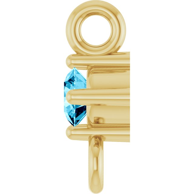 Natural Aquamarine Link, 3 mm x 6.4 mm