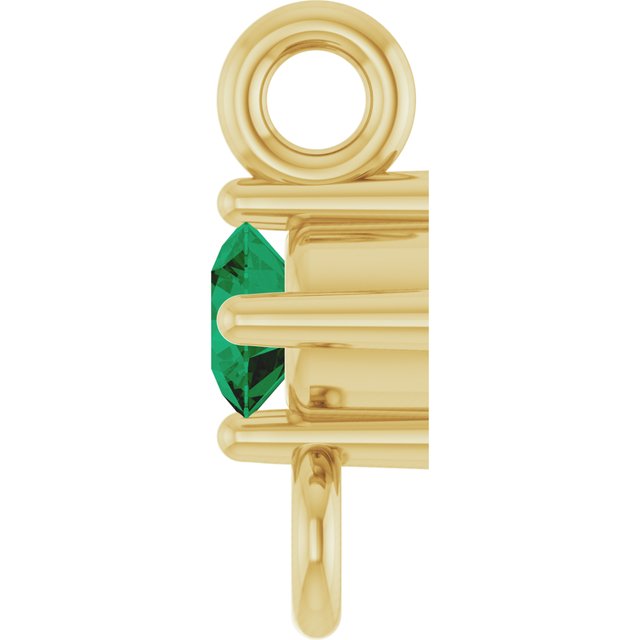 Natural Emerald Link, 3 mm x 6.4 mm