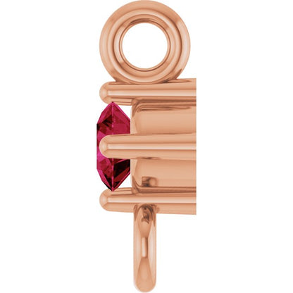 Natural Ruby Link, 3 mm x 6.4 mm