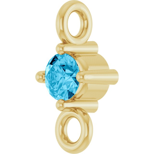 Natural Aquamarine Link, 3 mm x 6.4 mm