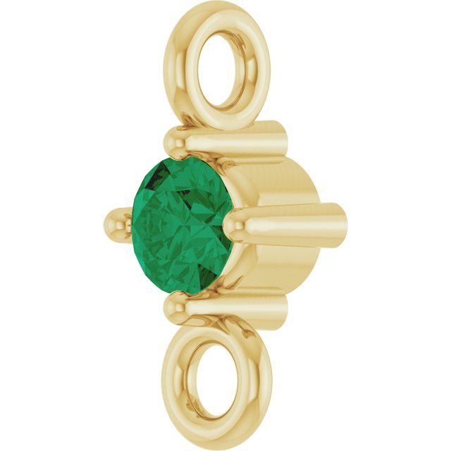Natural Emerald Link, 3 mm x 6.4 mm