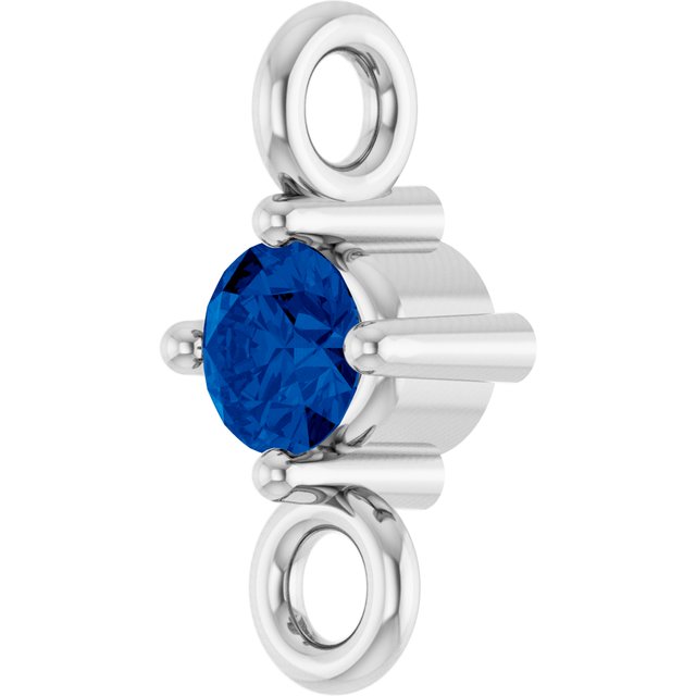 Natural Blue Sapphire Link, 3 mm x 6.4 mm