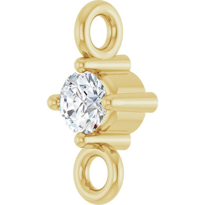 .03 CT Natural Diamond Link, 3 mm x 6.4 mm