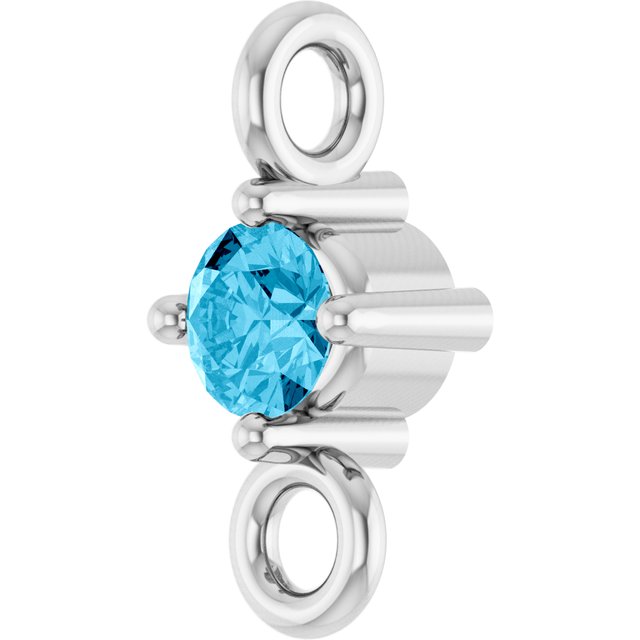 Natural Aquamarine Link, 3 mm x 6.4 mm