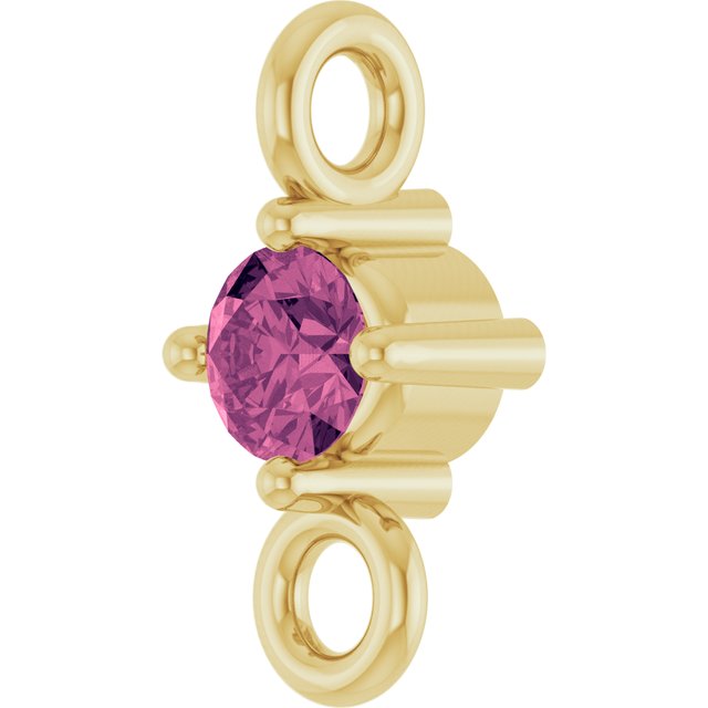 Natural Pink Tourmaline Link, 3 mm x 6.4 mm