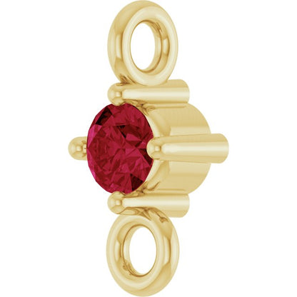 Natural Ruby Link, 3 mm x 6.4 mm